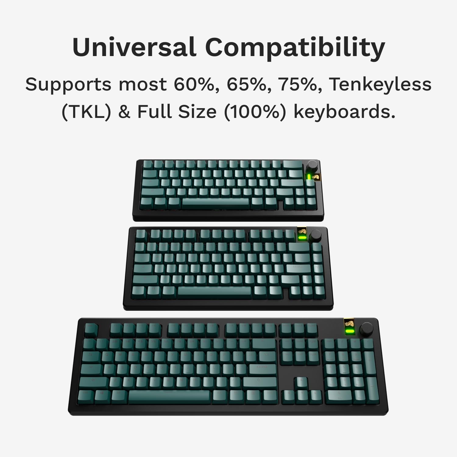 Glorious Gaming - GPBT Basics (PBT Keycaps), Totem Green, No Fade Dye-Sublimated, for Custom Mechanical Keyboards, Fits 100%, 75% 65% 60%, Fits ANSI & ISO, Supports Windows & macOS - English (US) - Image 4