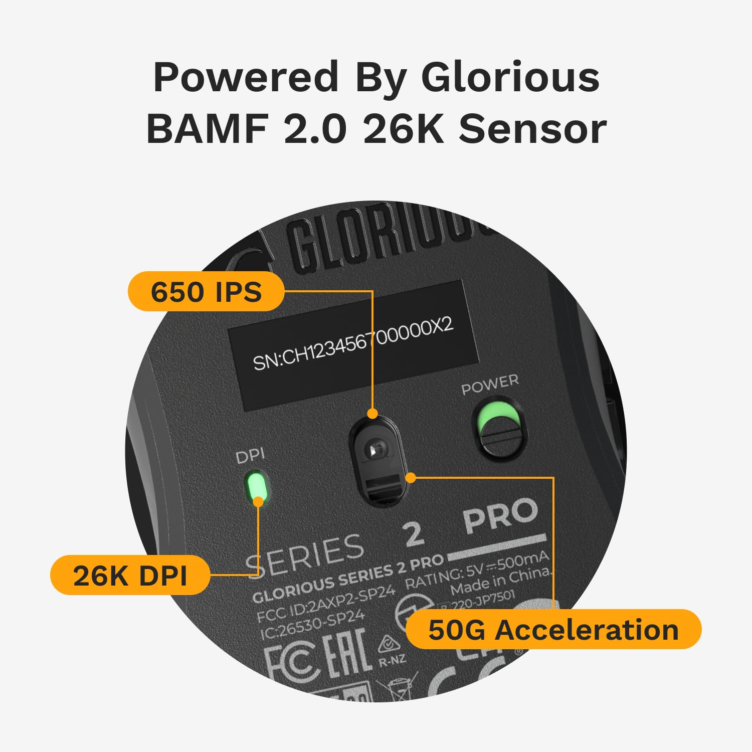 Glorious Gaming Series 2 PRO Wireless Gaming Mouse: Compact, 55g Super Light, 8K Wireless Polling, 26K Sensor, Optical Switches, Esports Mouse for PC Gaming, Fingertip, Clawgrip, & FPS Games, White - Image 6