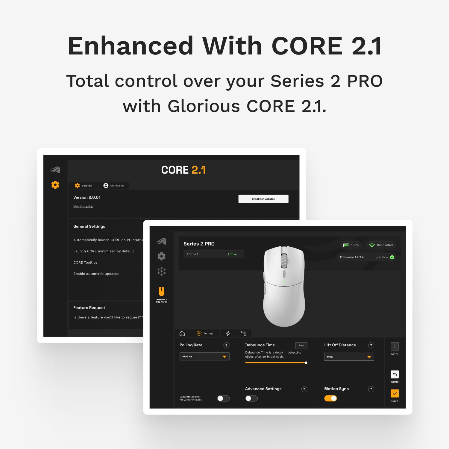 Glorious Gaming Series 2 PRO Wireless Gaming Mouse: Compact, 55g Super Light, 8K Wireless Polling, 26K Sensor, Optical Switches, Esports Mouse for PC Gaming, Fingertip, Clawgrip, & FPS Games, White - Image 7