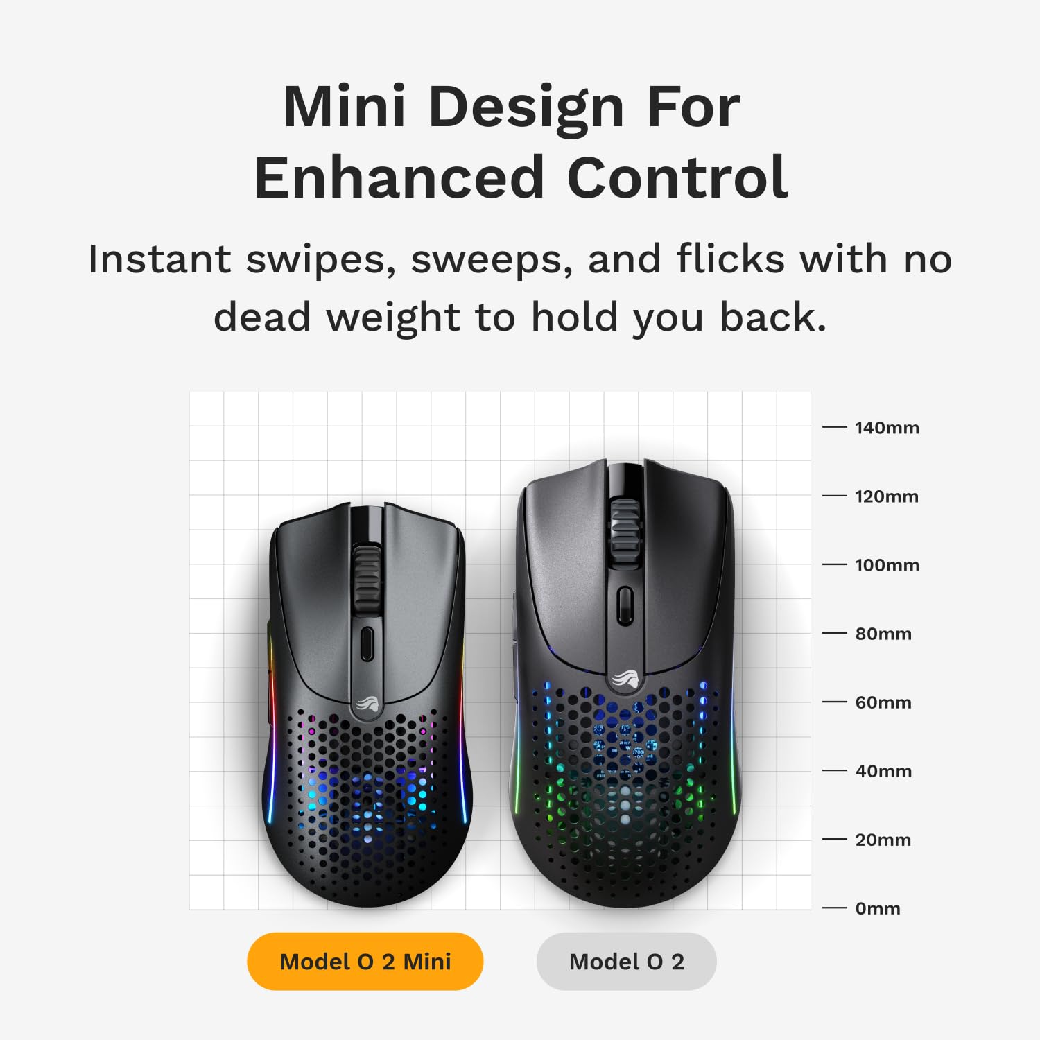GLORIOUS Model O 2 Mini Wireless Gaming Mouse: Superlight 57g, up to 210hr Battery, Dual Wireless 2.4GHz and Bluetooth 5.2, 26K Optical Sensor, 80M Clicks, 6 Programmable Buttons, FPS Mouse, Black - Image 4