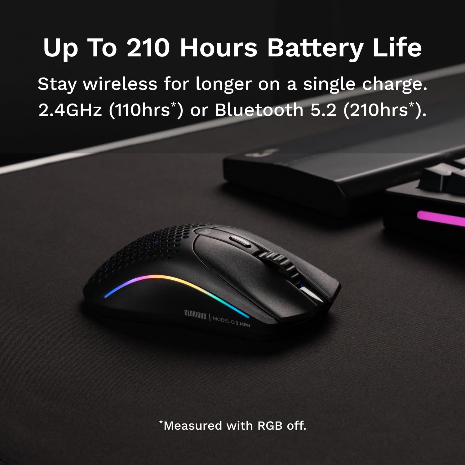 GLORIOUS Model O 2 Mini Wireless Gaming Mouse: Superlight 57g, up to 210hr Battery, Dual Wireless 2.4GHz and Bluetooth 5.2, 26K Optical Sensor, 80M Clicks, 6 Programmable Buttons, FPS Mouse, Black - Image 6