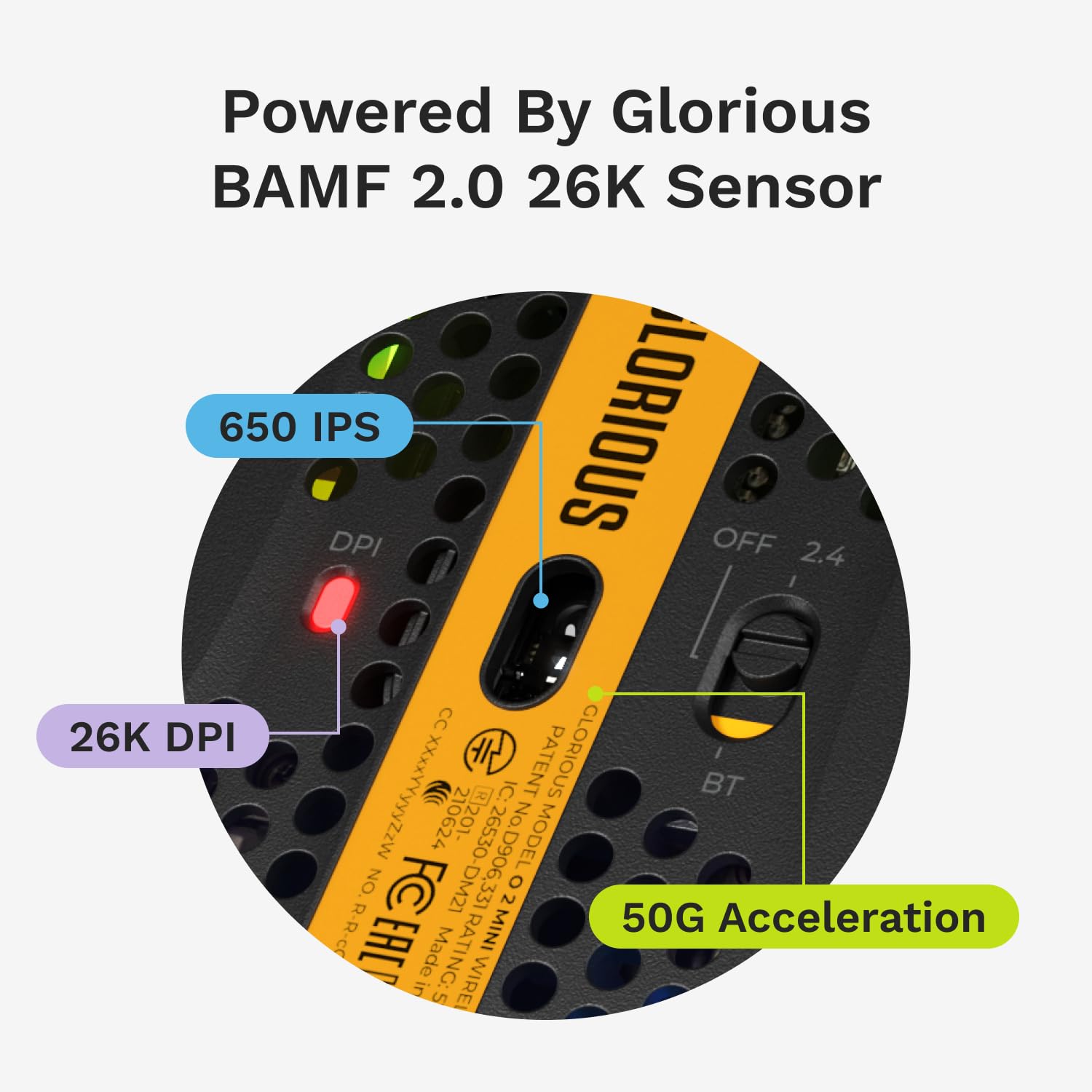 GLORIOUS Model O 2 Mini Wireless Gaming Mouse: Superlight 57g, up to 210hr Battery, Dual Wireless 2.4GHz and Bluetooth 5.2, 26K Optical Sensor, 80M Clicks, 6 Programmable Buttons, FPS Mouse, Black - Image 7