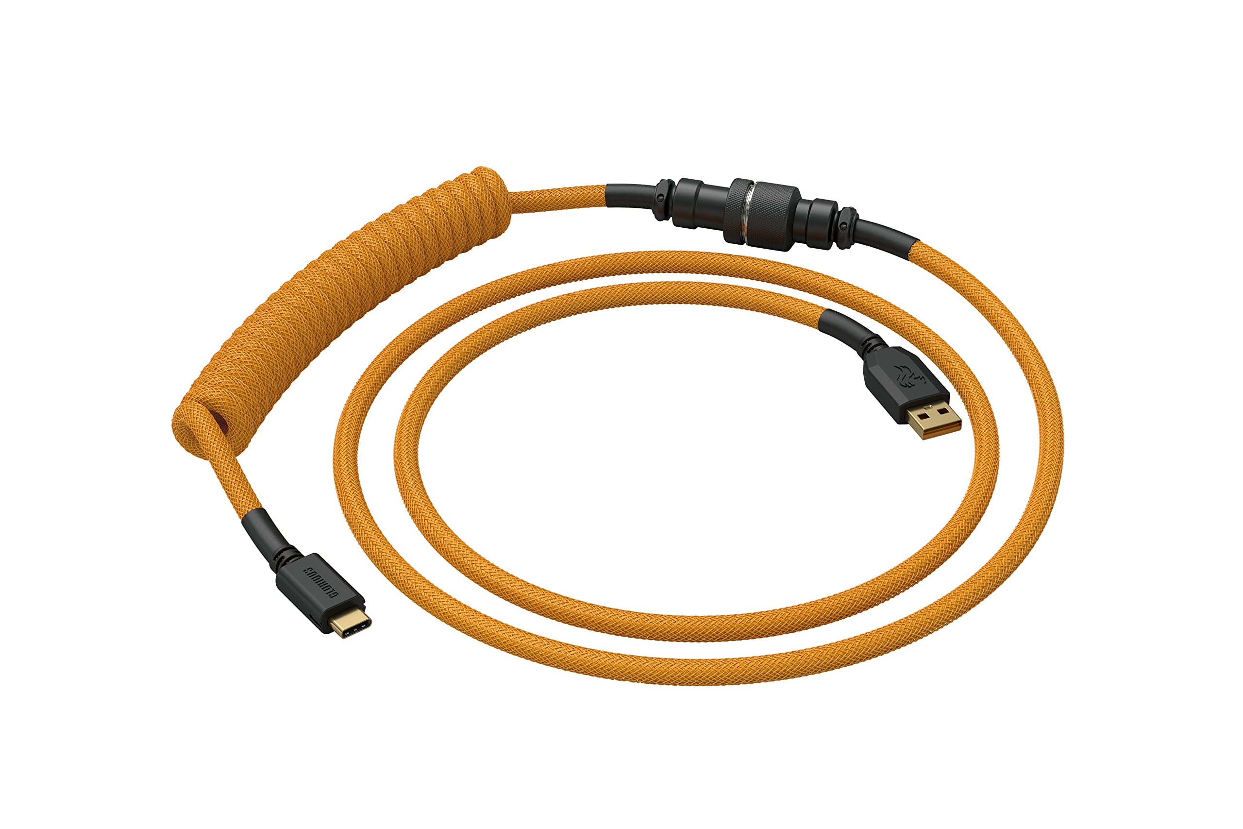 Glorious PC Gaming Race Coiled Keyboard Cables – USB-C Artisan Braided for Mechanical Gaming Keyboards (Glorious Gold), GATA-1698 - Image 5
